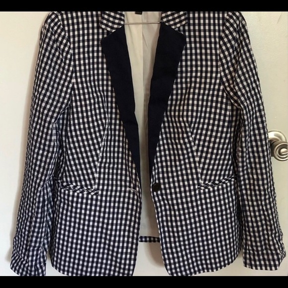 Jcrew gingham navy blazer - Picture 2 of 5